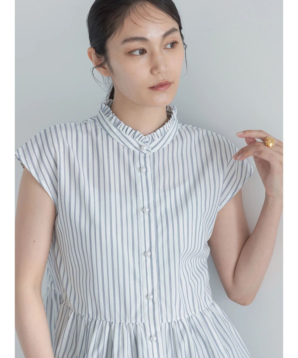 Te chichi フレンチスリーブスタンドフリルブラウス 
