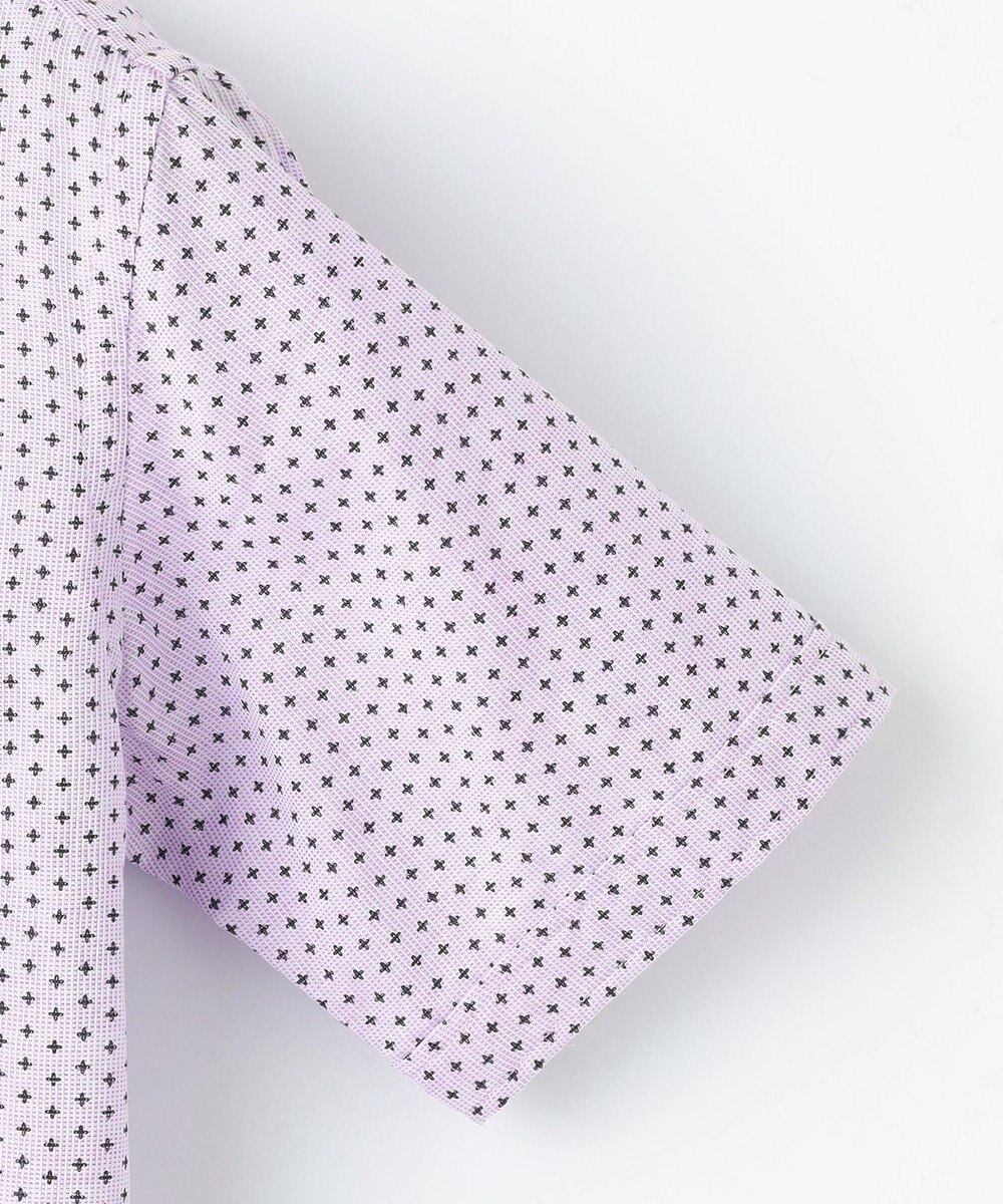 JOSEPH ABBOUD 【ビジネスシーンに最適・サステイナブル】ソアロンンシャンブレープリント 半袖 シャツ 