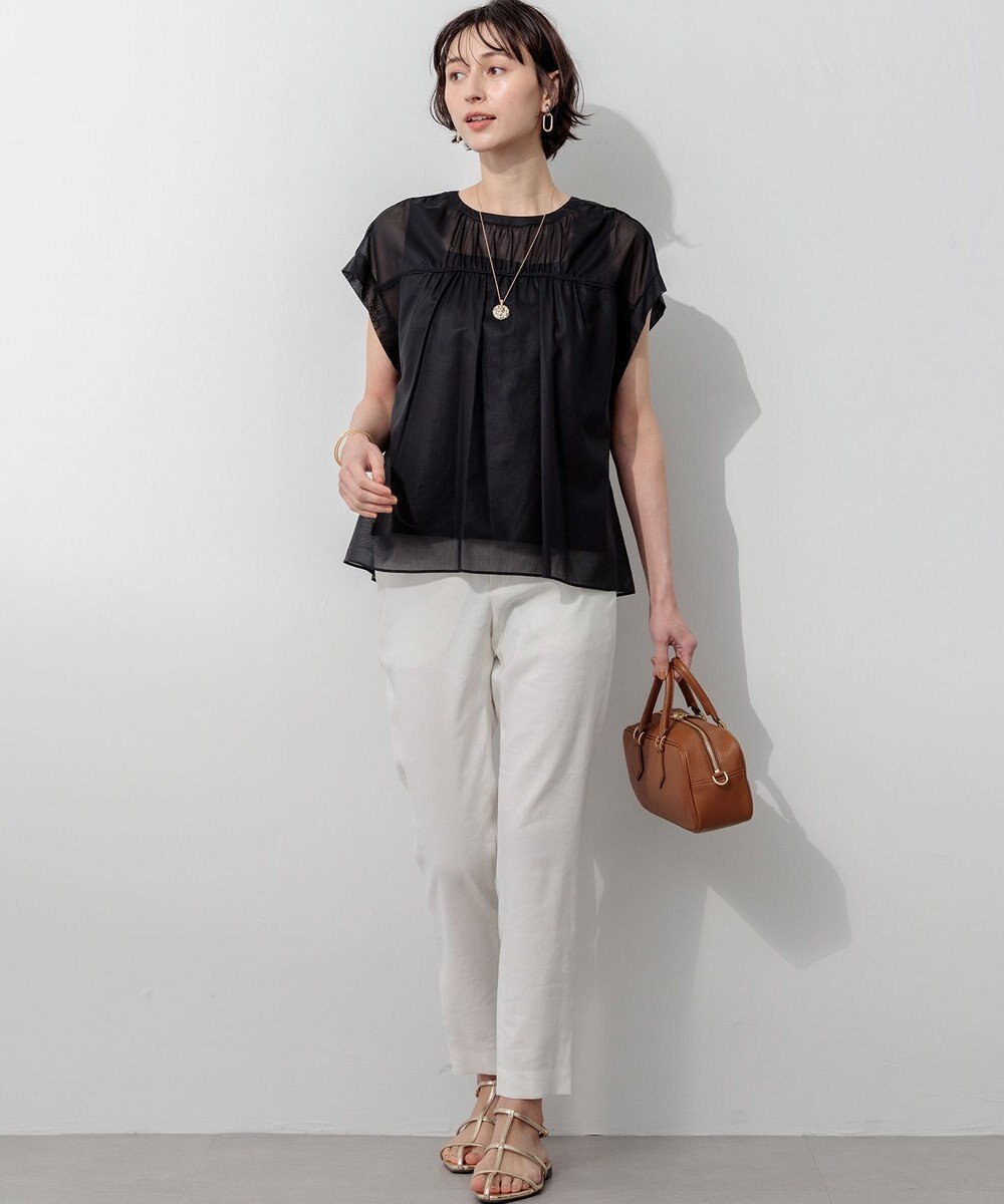 23区 【CanCam掲載】リネンレーヨンストレッチ テーパード パンツ 