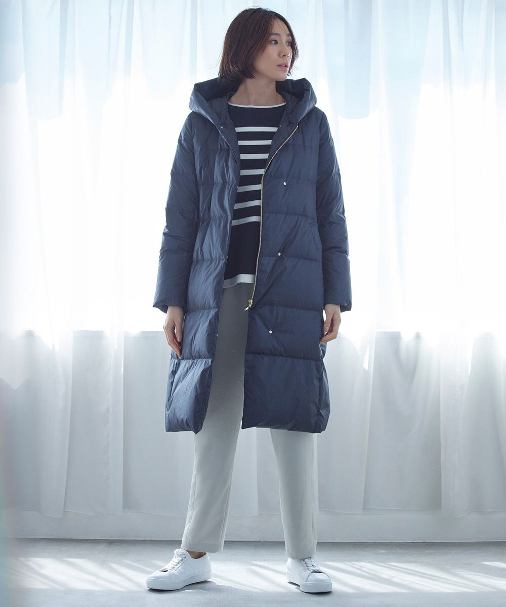 自由区 L 【洗える】コットンカシミヤ ボーダーニット 