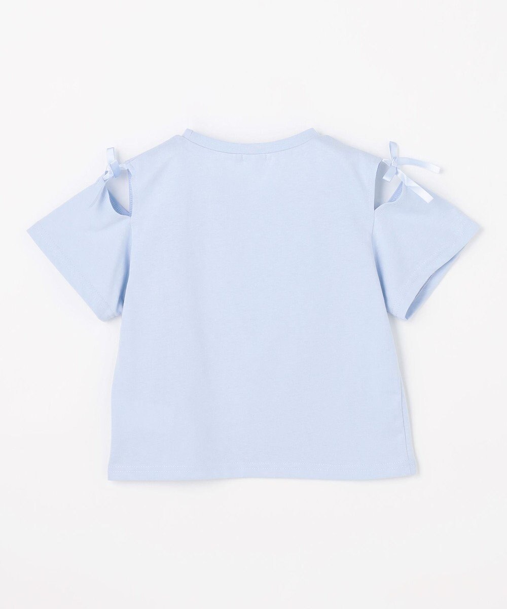 ANY KIDS 【洗濯機可能】肩あき ロゴ刺繍Tシャツ 