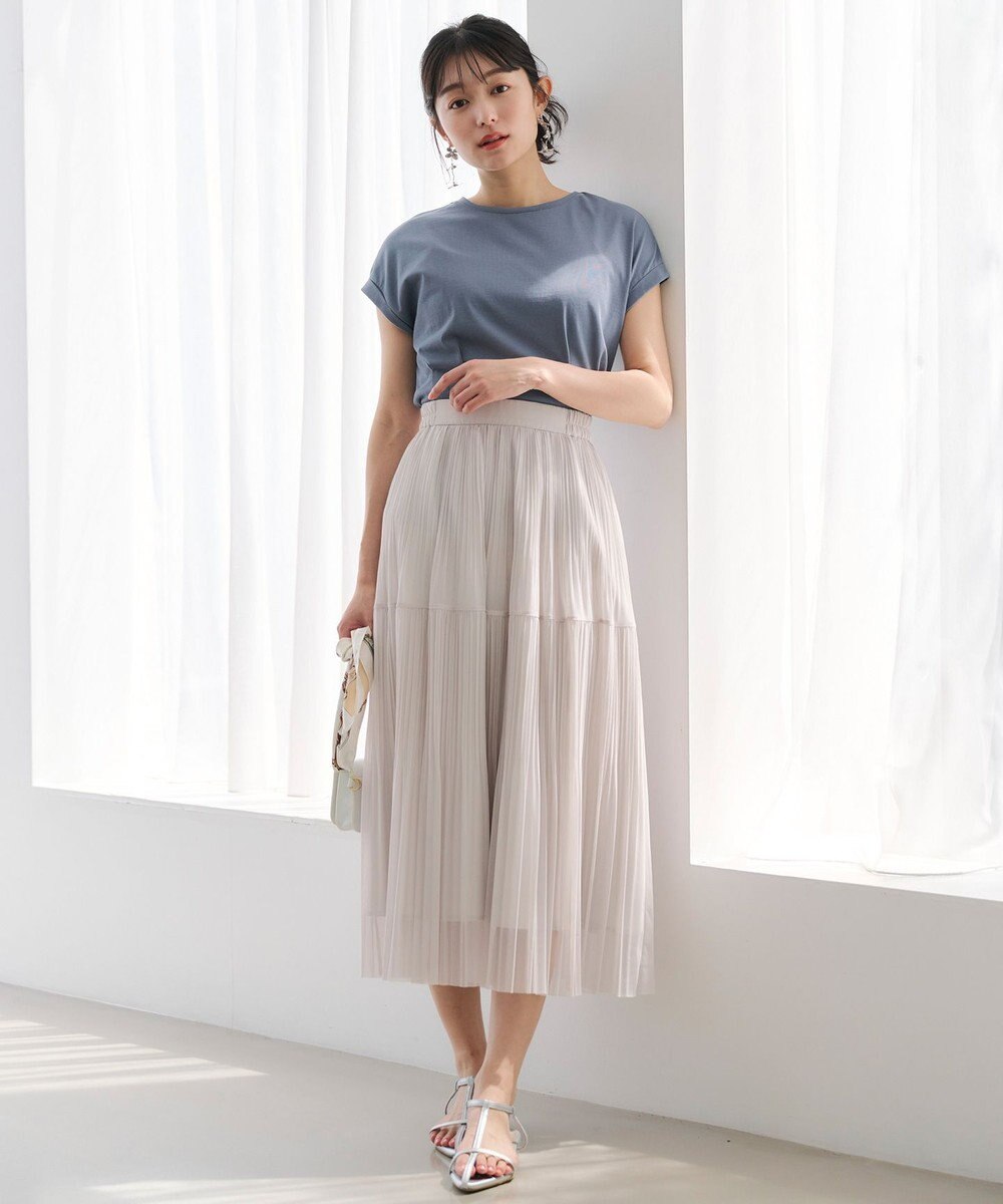 ANY SIS L 【UVケア・接触冷感】汗ジミ防止加工ペプラム カットソー 