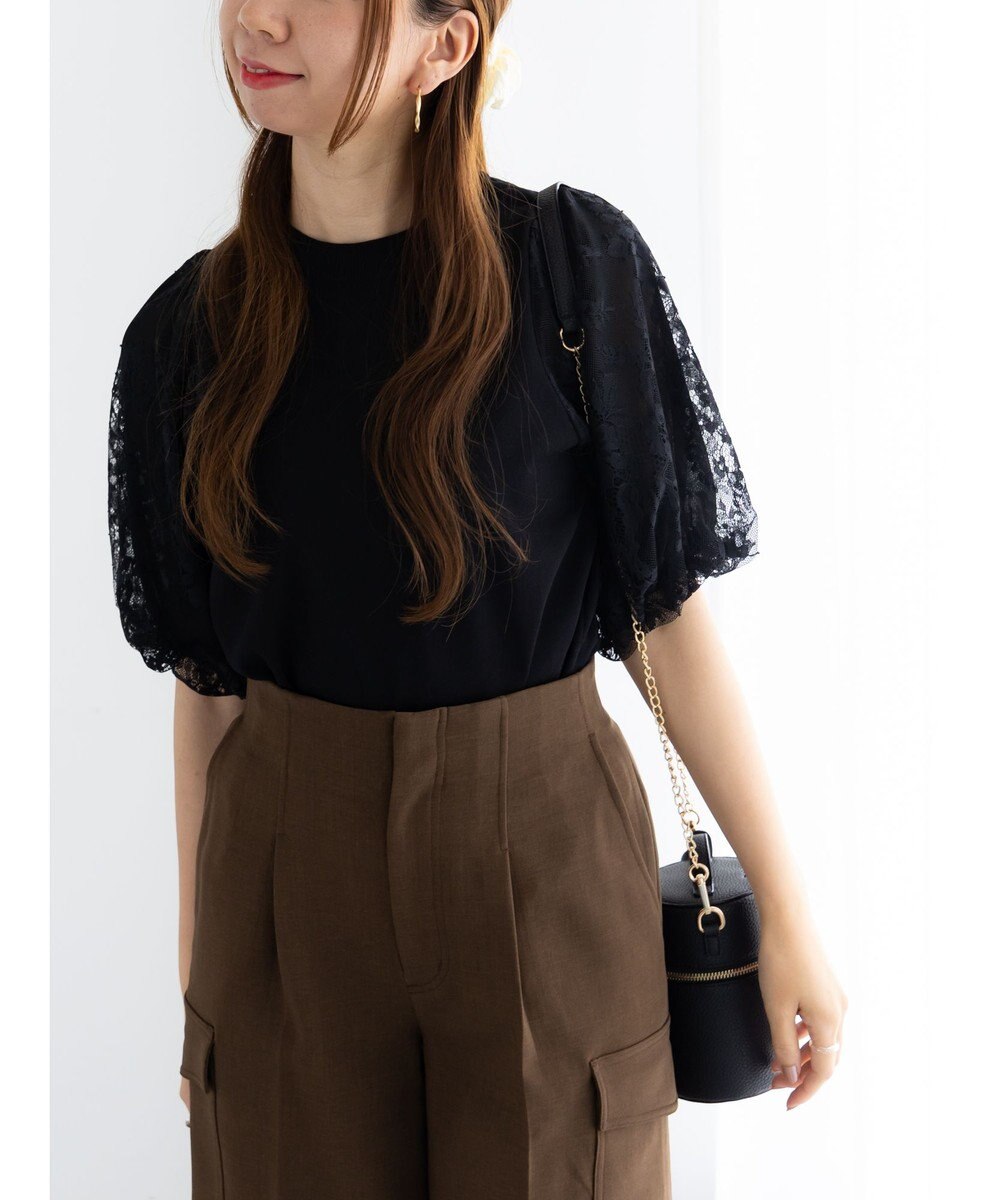 Te chichi レースバルーンスリーブニット 