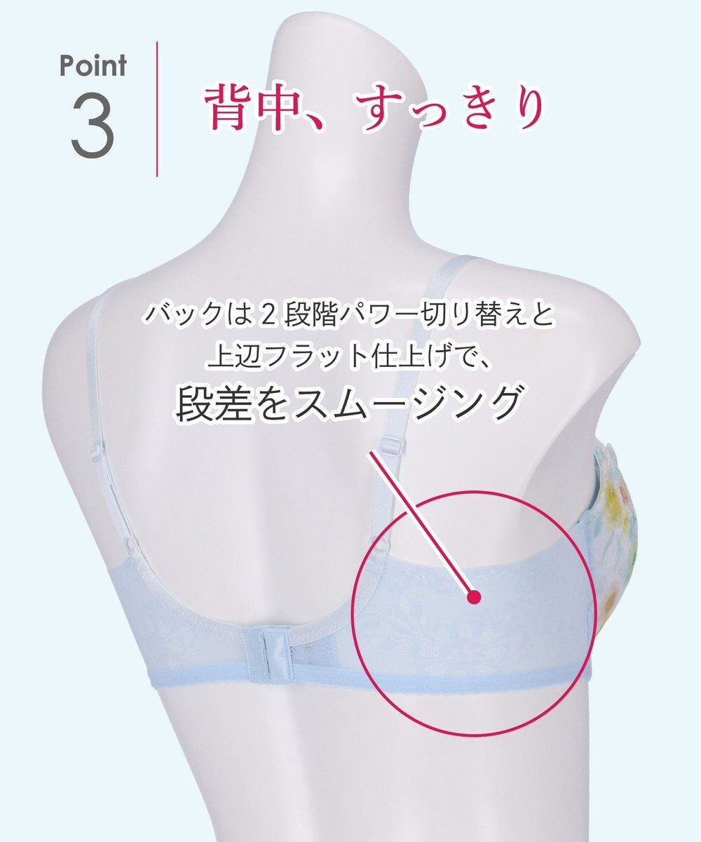 Wing ブラジャー 夏のブラストレスから解放 汗の不快感を軽減(カップ肌側・ワイヤーループ・バック) 背中すっきり 【ときはなつブラ】 KB2872 ウイング／ワコール 