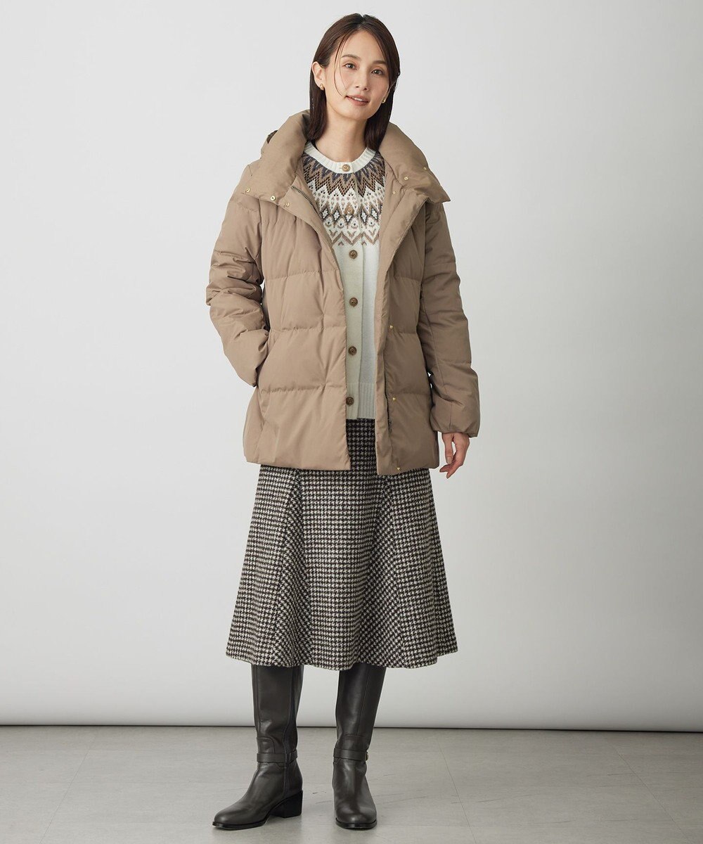 J.PRESS LADIES S 【洗える・2way】タフタダウン ミドル丈 コート 