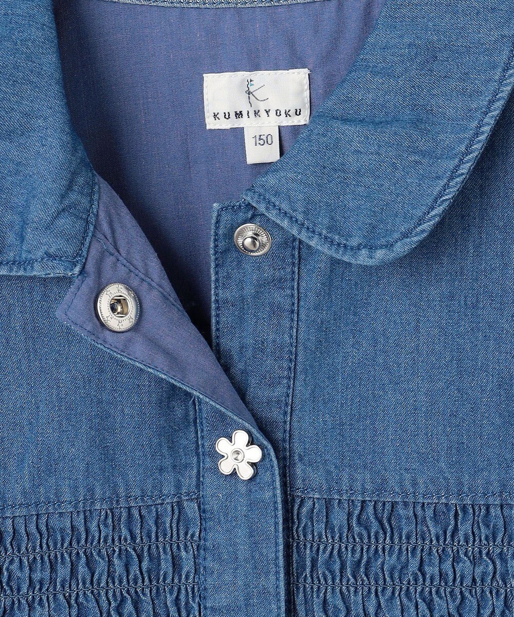 組曲 KIDS 【150-160㎝】 フラワーボタンデニムワンピース 