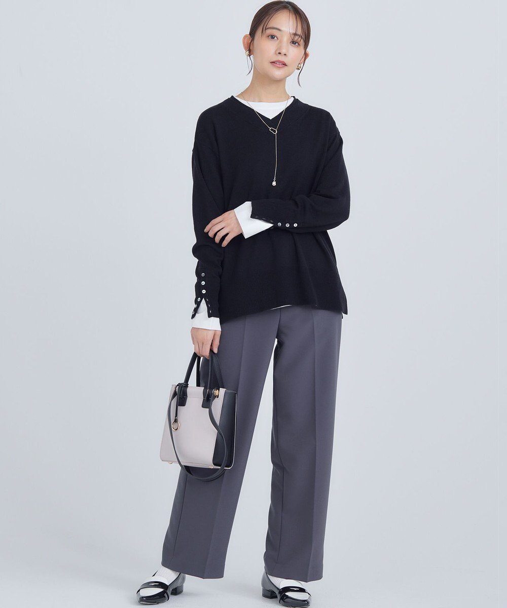 組曲 S 【WEB限定】ベーシックダブルクロス ワイドストレートパンツ 