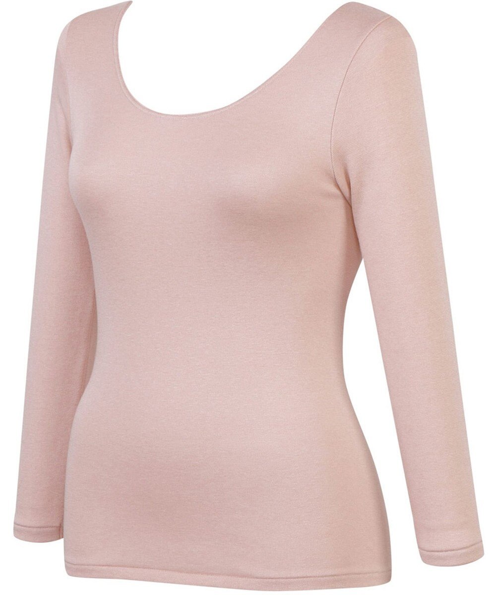 Wing あったかインナー 綿混 裏起毛 よく伸びる素材 【ラクのびサーモ】 8分袖 長袖 秋 冬 EL6813 ウイング／ワコール 