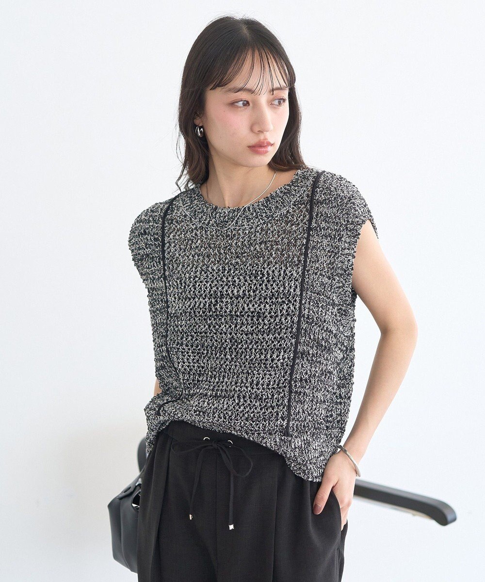 earth music&ecology 配色ラインＭＩＸニットベスト 