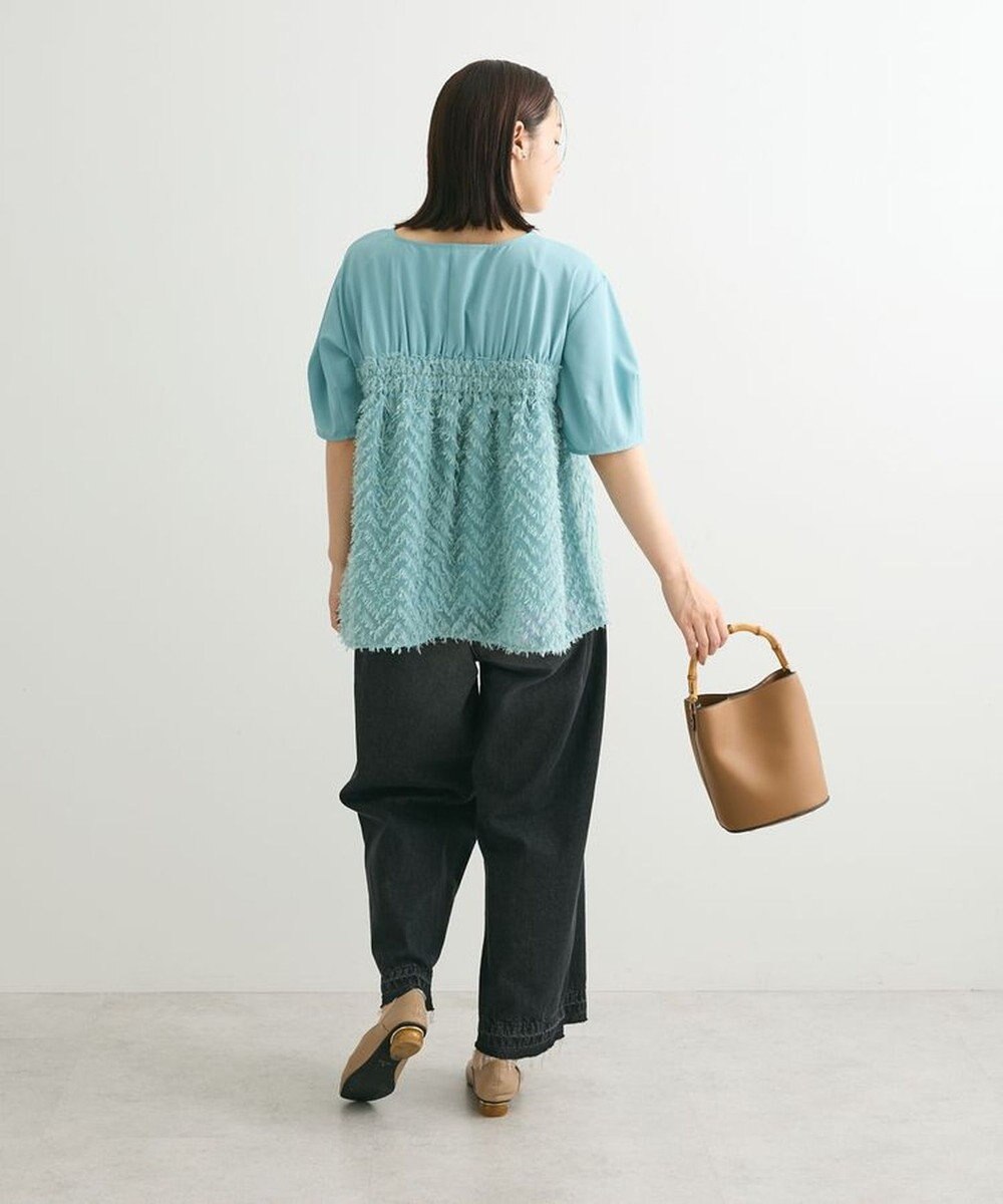 Green Parks フェザージャガードドッキングブラウス 