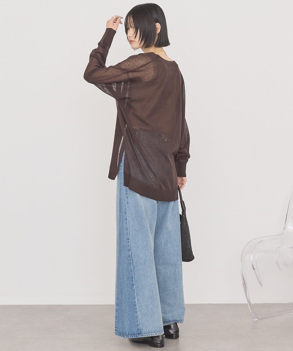 AMERICAN HOLIC メタルボタンシアーVネックカーディガン 