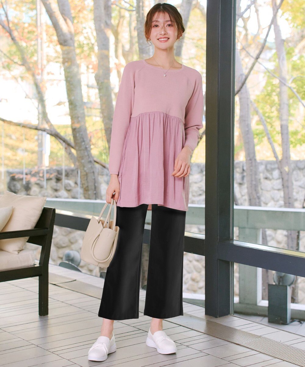 Tiaclasse 日本製エアシルキーワイドパンツ 