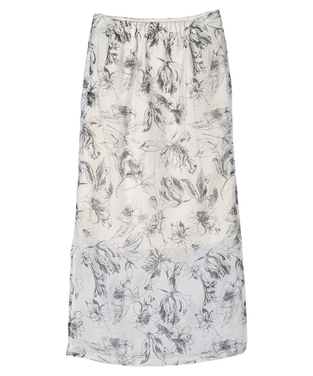 Green Parks モノトーンフラワータイトスカート 