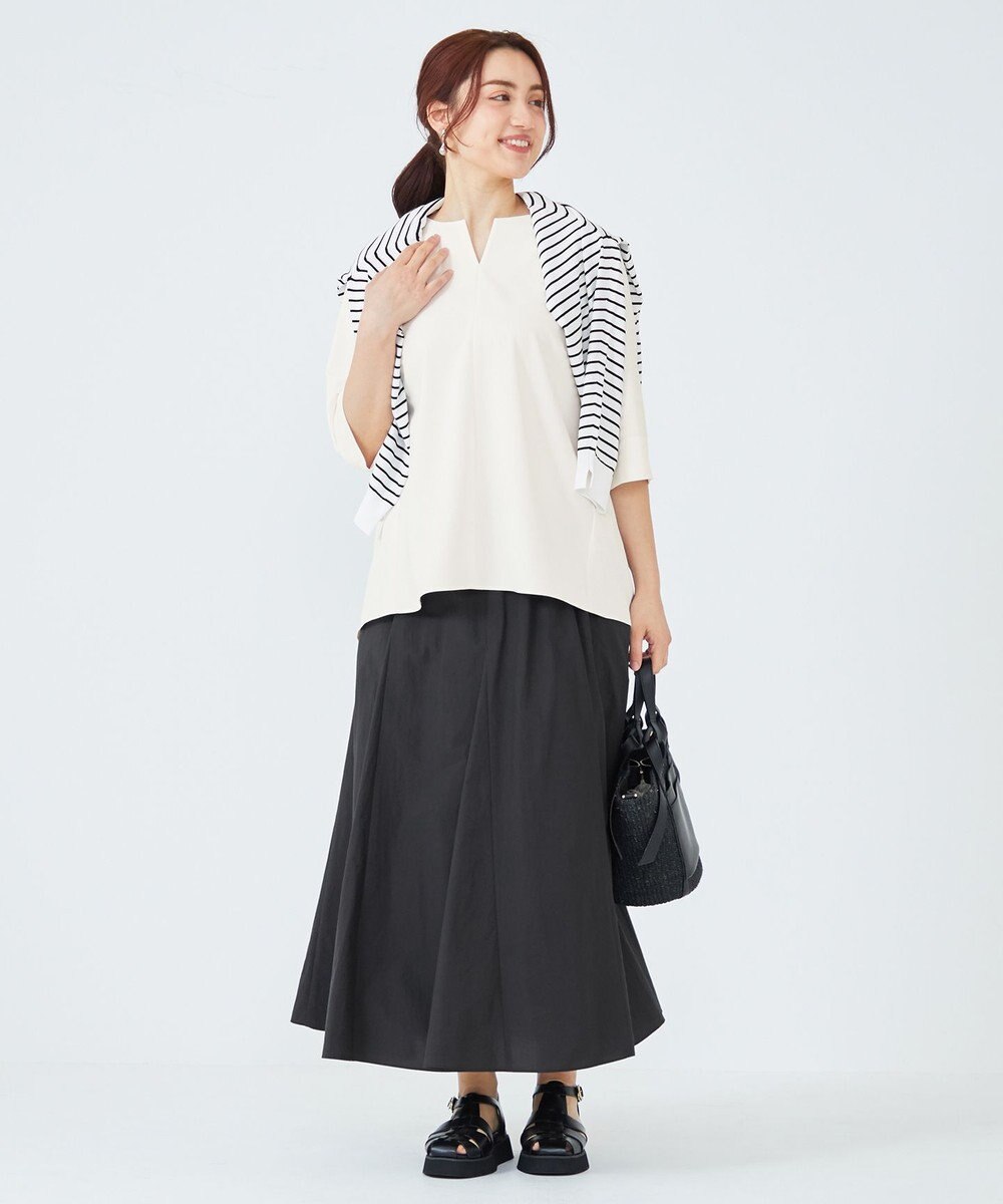 23区 L 【Lサイズ限定】ハイストレッチツイル ブラウス 