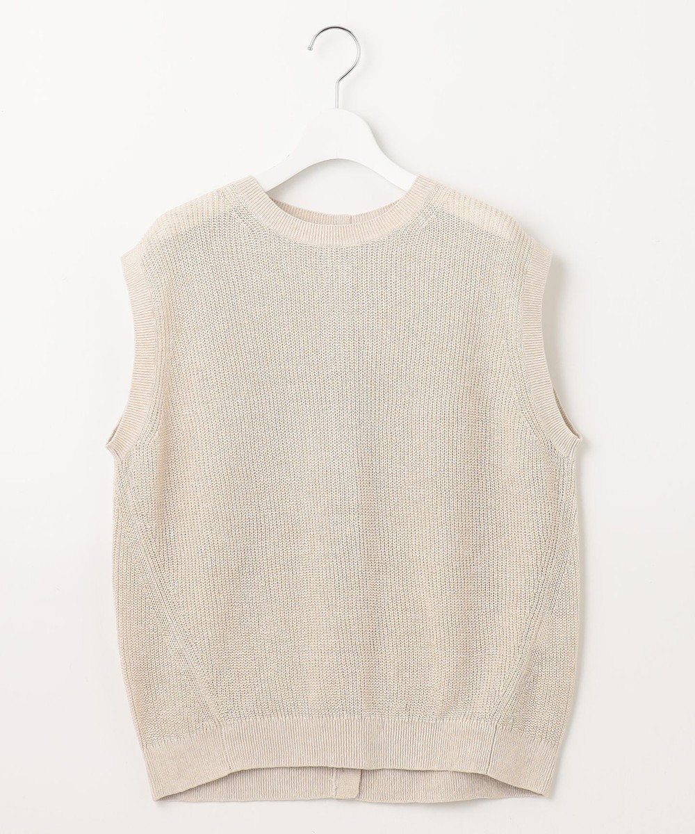 23区 S 【洗える】ピュアリネン ニット ベスト 