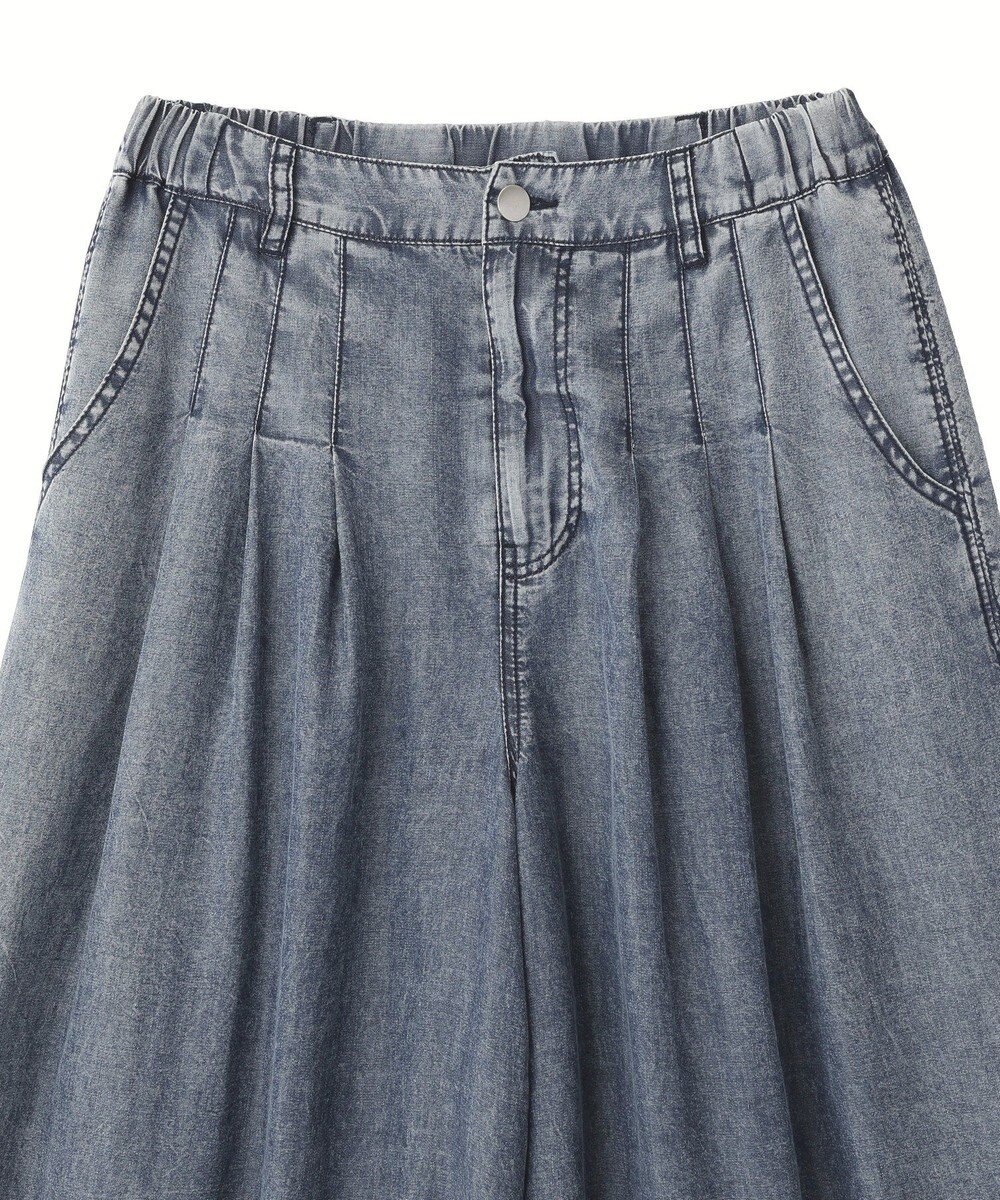 YECCA VECCA バイオ加工ヴィンテージデニムワイドパンツ 