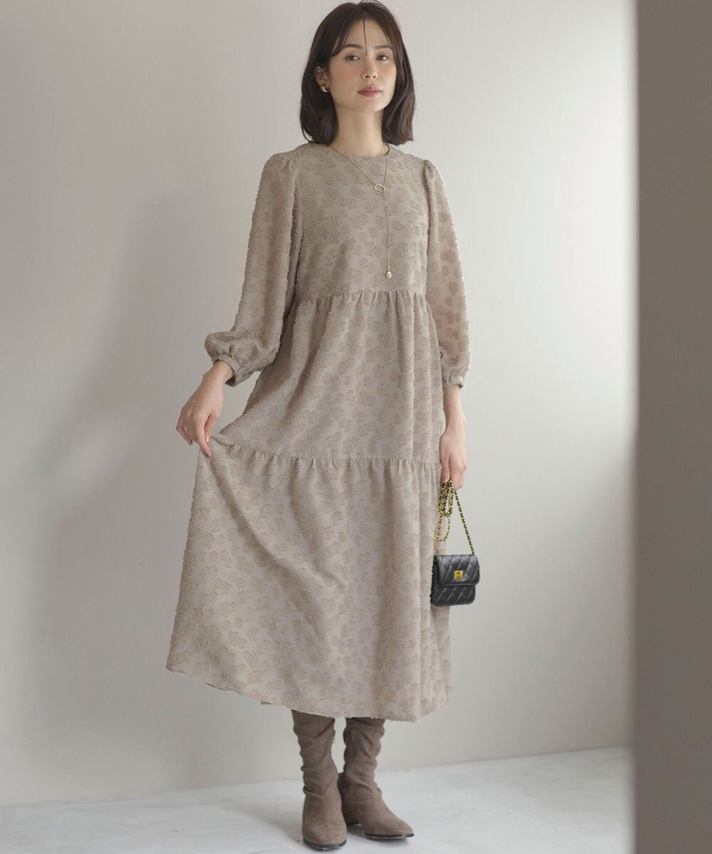 組曲 カットジャカードティアードワンピース 