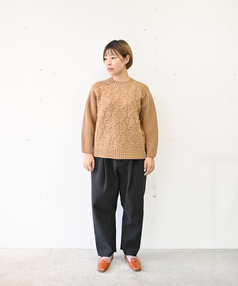 muuc 〈上質なシェットランドウール＆カシミヤ〉〈5種類の模様編み〉パッチワーク柄ケーブル模様編みセーター 