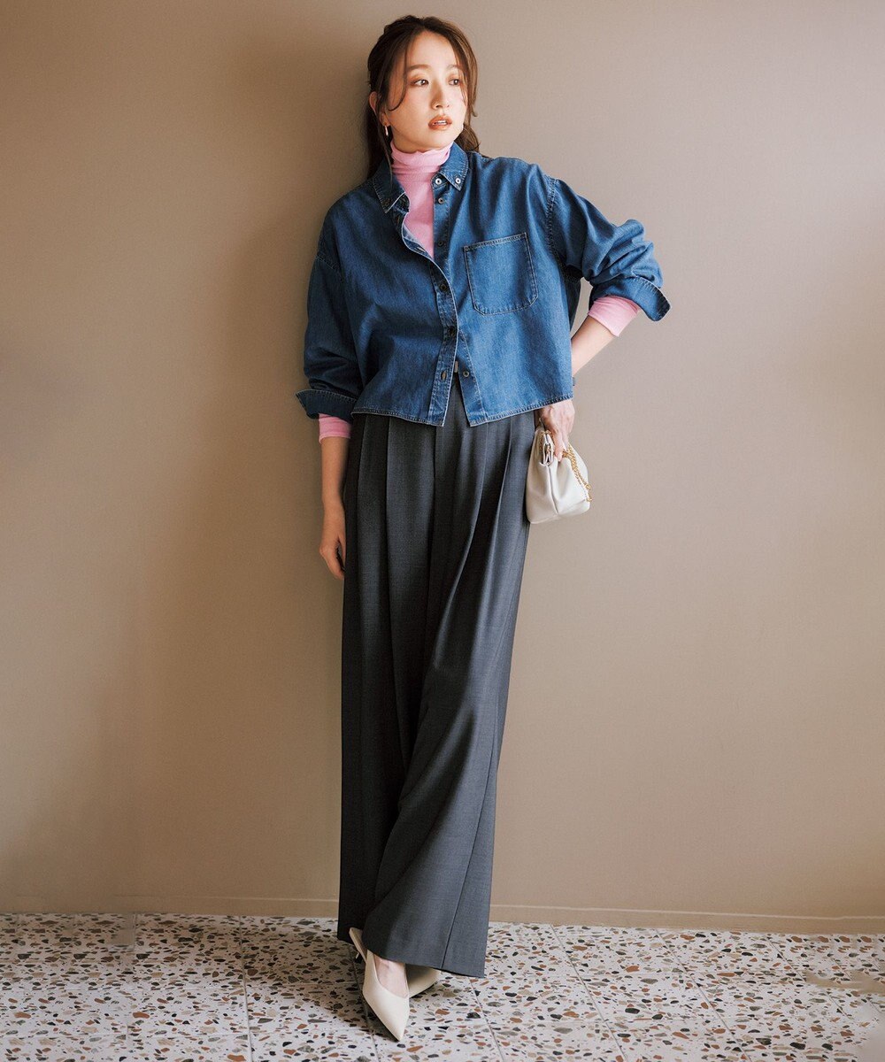 UNFILO 【UNFILO DENIM LIGHT】 クロップドシャツ 