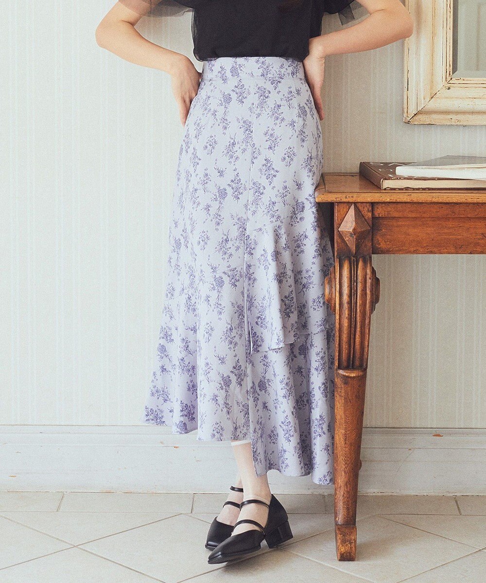 earth music&ecology フラワーアシメティアードスカート 