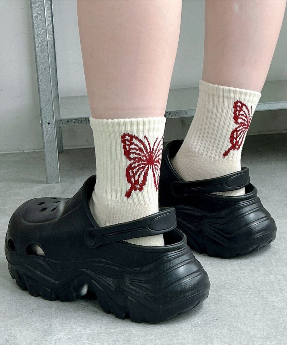 WEGO バックバタフライクルーソックス 