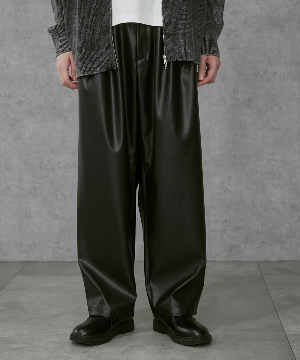 WEGO 【ユニセックス着用ITEM】合皮イージータックパンツ 