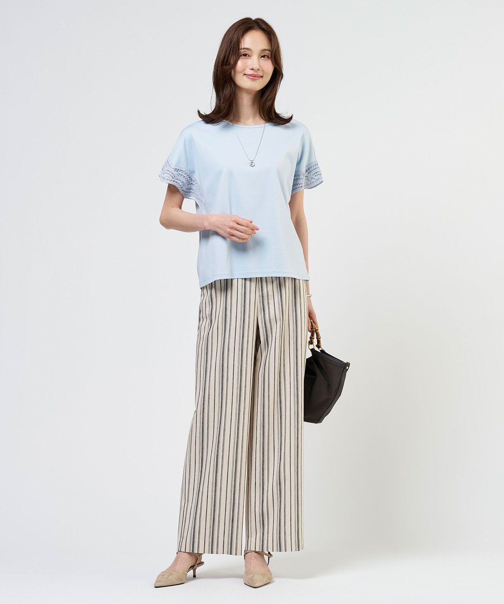 J.PRESS LADIES S 【一枚で着映え・シーンレスに活躍】コットンスムース レースデザイン カットソー 