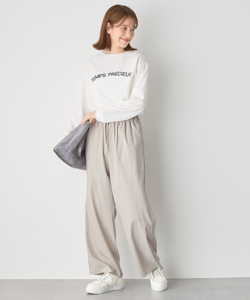 ANY ジョーゼットロゴプリントTシャツ 