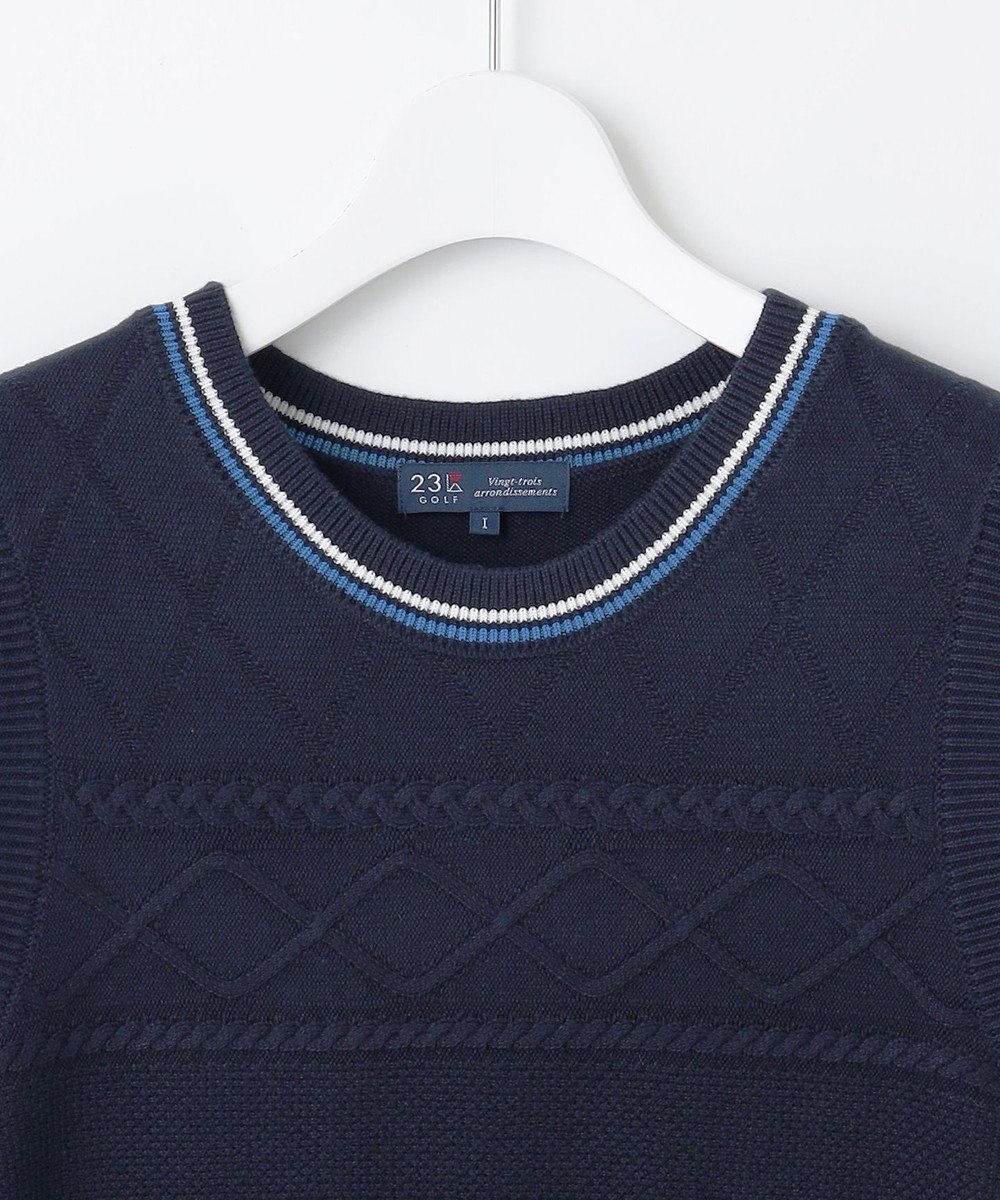 23区GOLF 【WOMEN】【ウォッシャブル】コットンブレンドサイドロゴベスト 