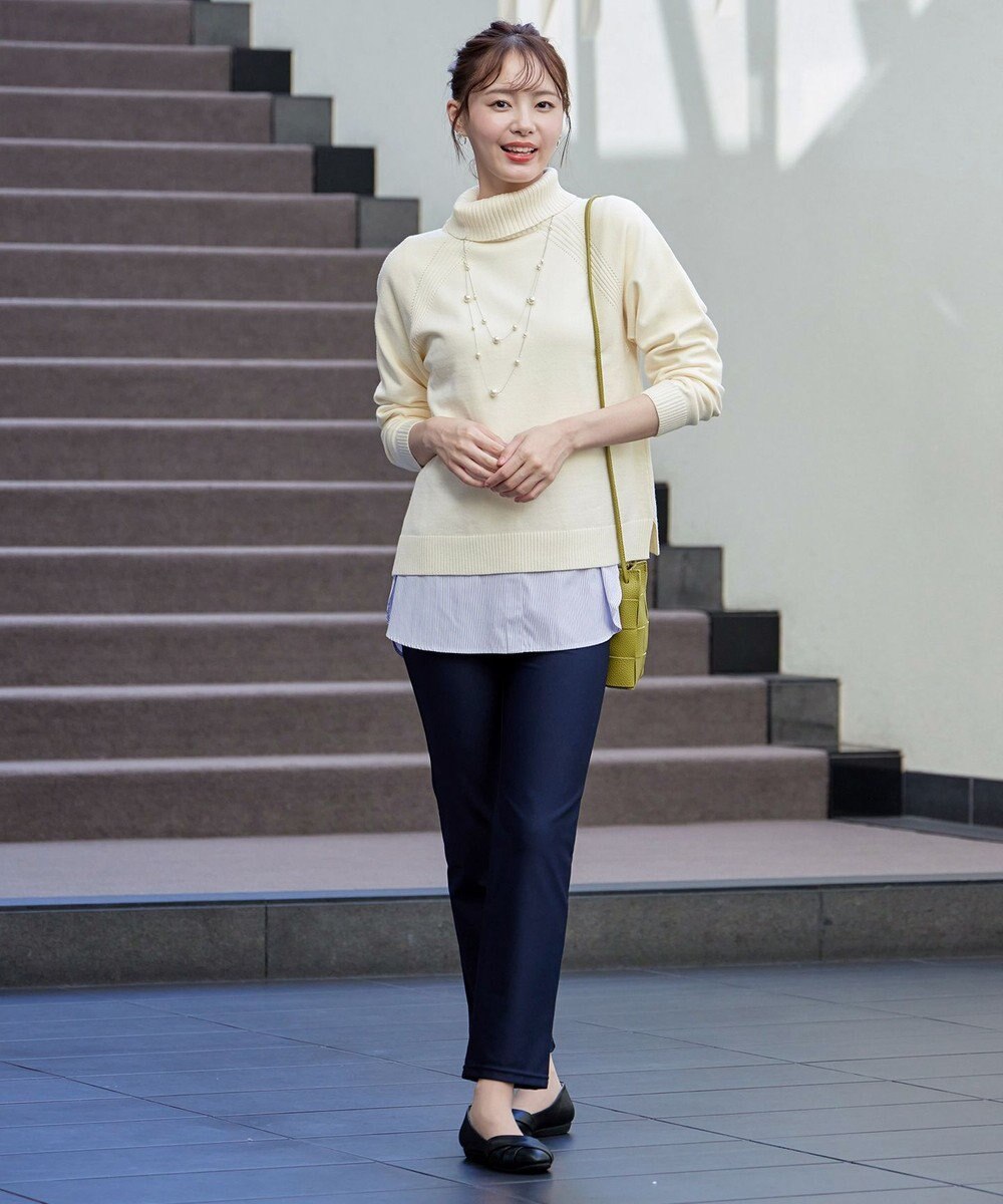 Tiaclasse 【シーズンレス・日本製・洗える】ローズファイン・スリムストレートパンツ 