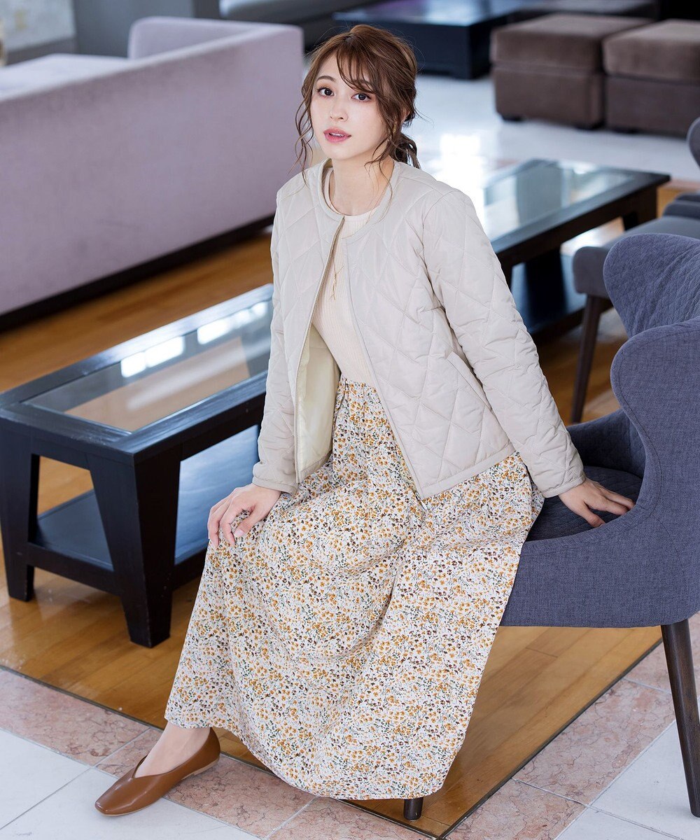 Tiaclasse L コンパクトなシルエットのキルティングショートコート 