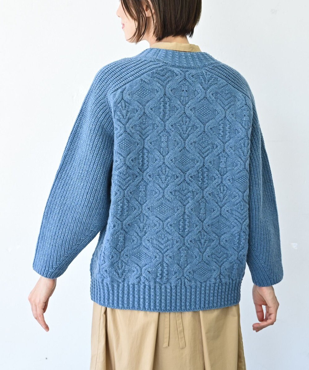 muuc 〈上質なシェットランドウール＆カシミヤ〉〈5種類の模様編み〉パッチワーク柄ケーブル模様編みセーター 