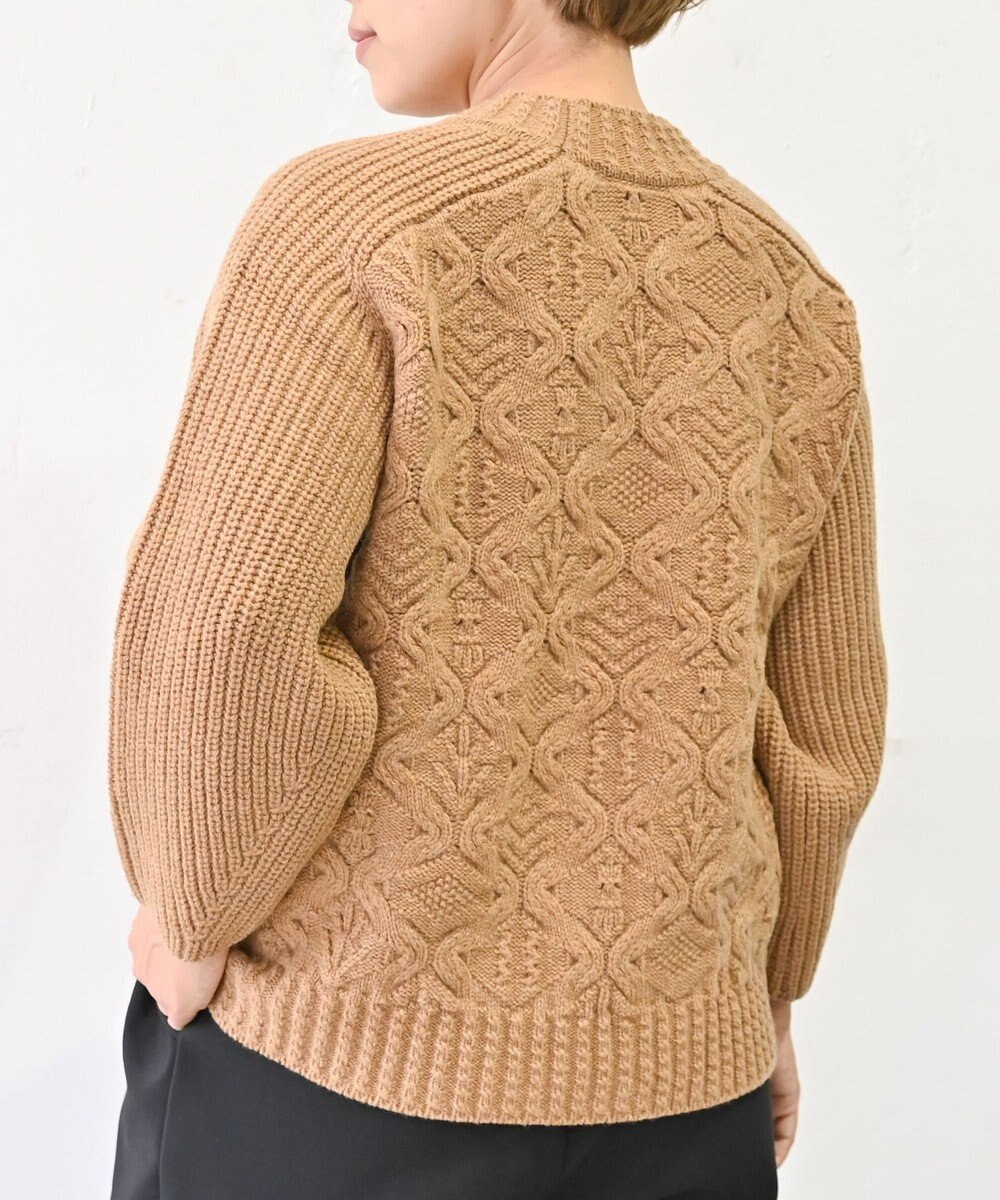 muuc 〈上質なシェットランドウール＆カシミヤ〉〈5種類の模様編み〉パッチワーク柄ケーブル模様編みセーター 