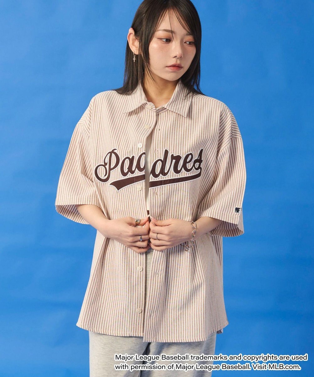 WEGO 【ユニセックス着用ITEM】別注MLBストライプグラフィックシャツ（SS） 
