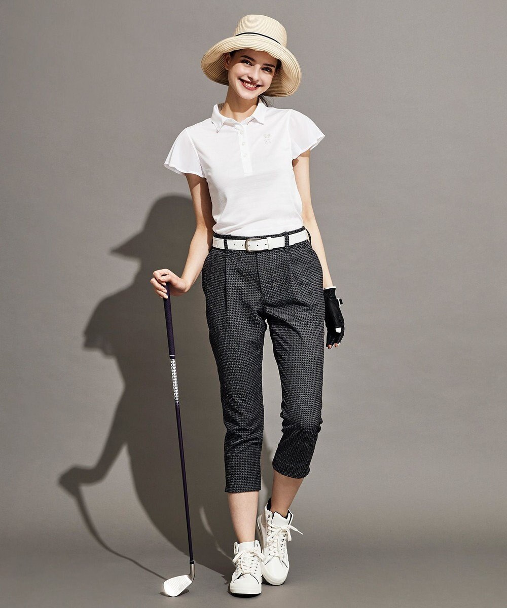 23区GOLF 【WOMEN】【吸汗速乾/日本製】ミラノリブボーダーシャツ 