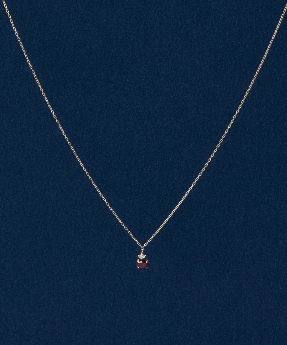 Phoebe 【K10】ジュエルラックネックレス　ガーネット/1月誕生石/天然石/全長:40cm 