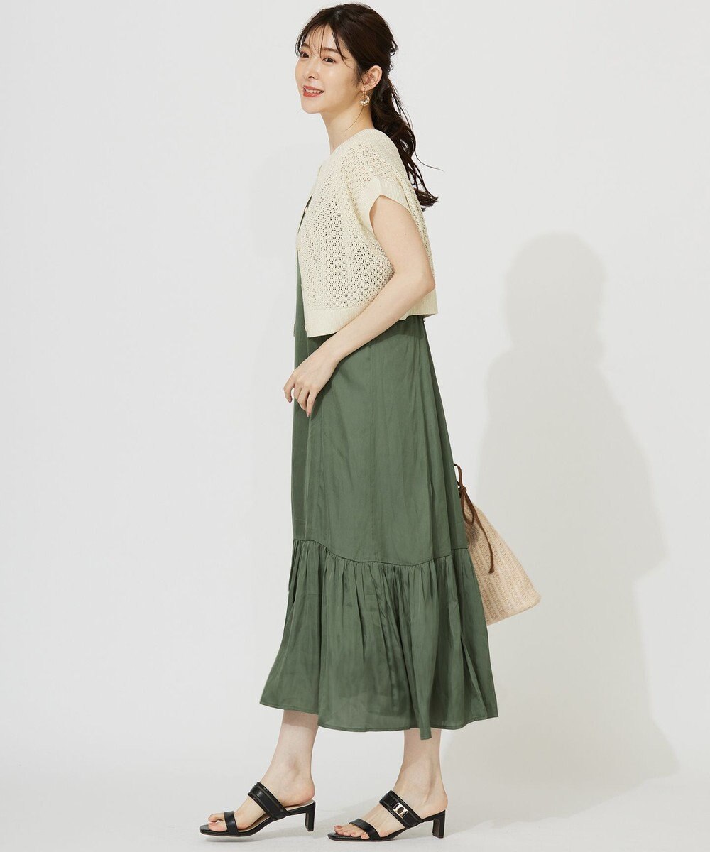 ANY SIS 【貴島明日香さんコラボ・3点セット】メッシュ ニット×キャミ ワンピース 