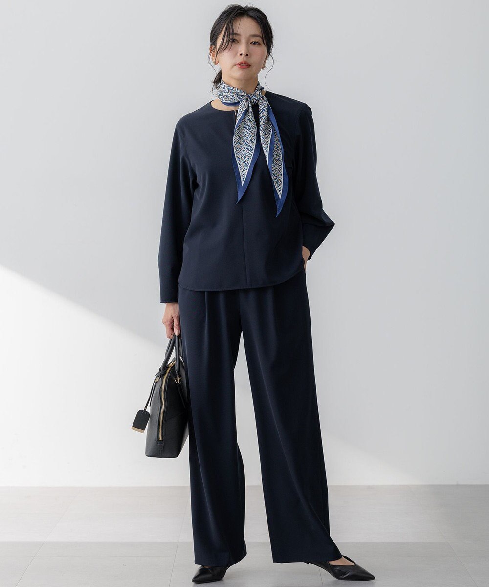 23区 【洗える】2WAYストレッチツイル ブラウス 