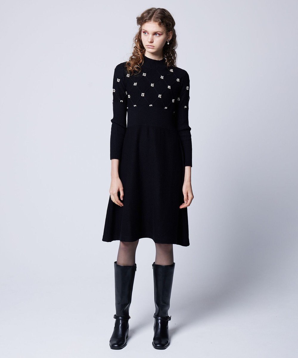 TOCCA 【洗える】PEARL BOUQUET KNITDRESS ニットドレス 