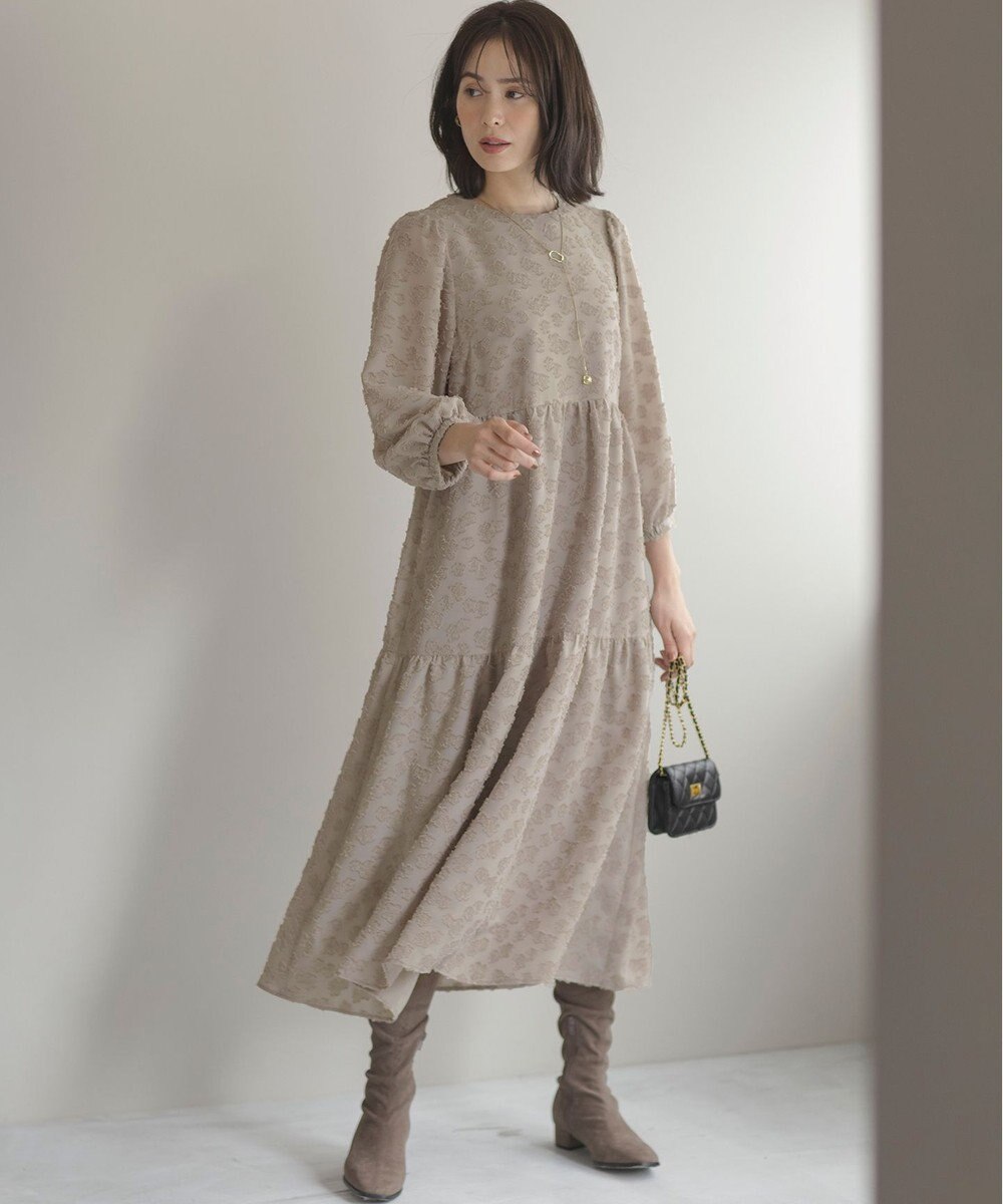 組曲 S カットジャカードティアードワンピース 