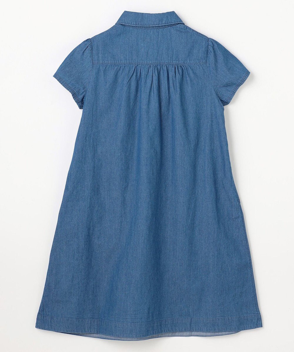 組曲 KIDS 【150-160㎝】 フラワーボタンデニムワンピース 