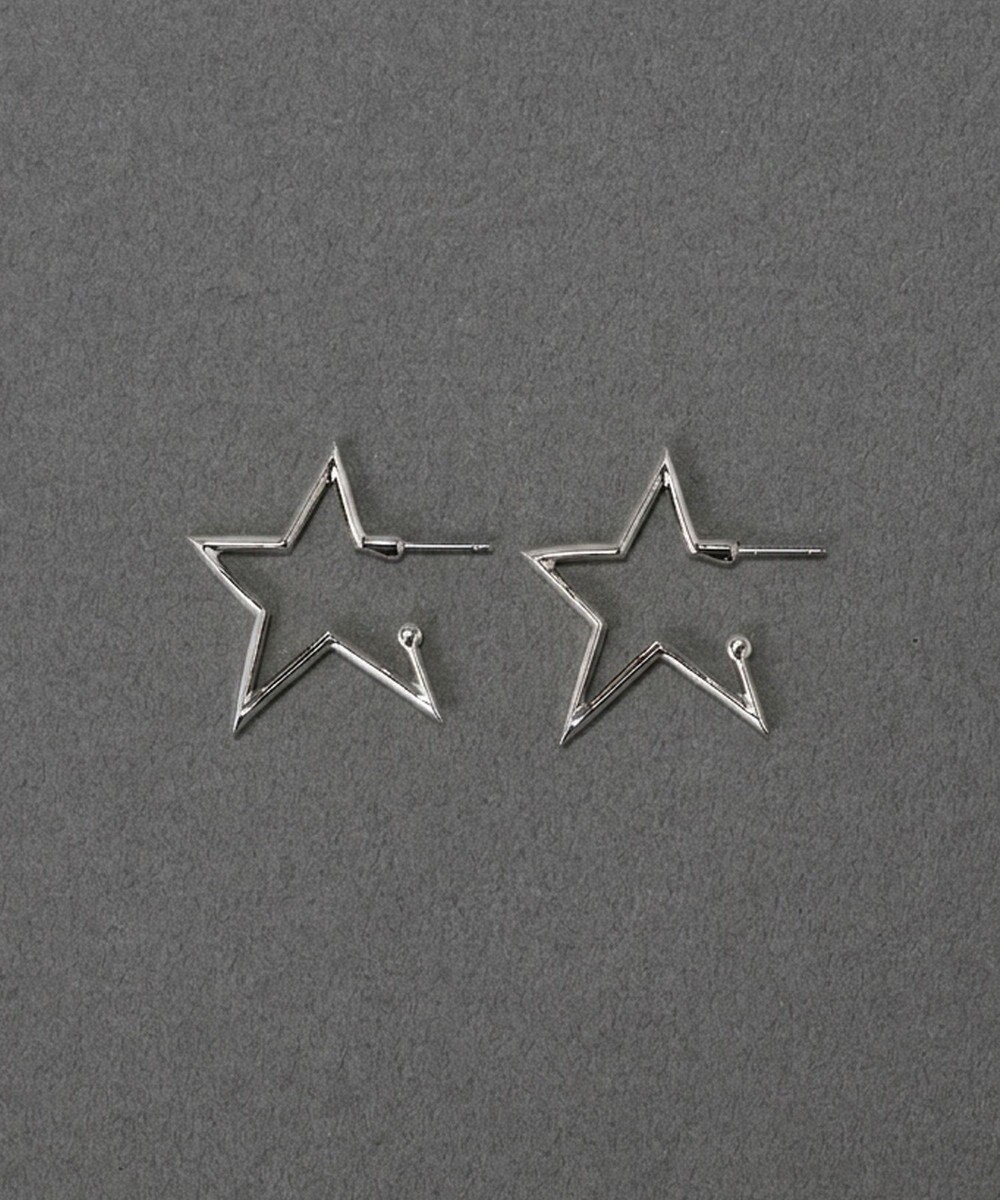 Phoebe 〈金属アレルギー対応〉スターフープピアス　シルバー/ニッケルフリー 