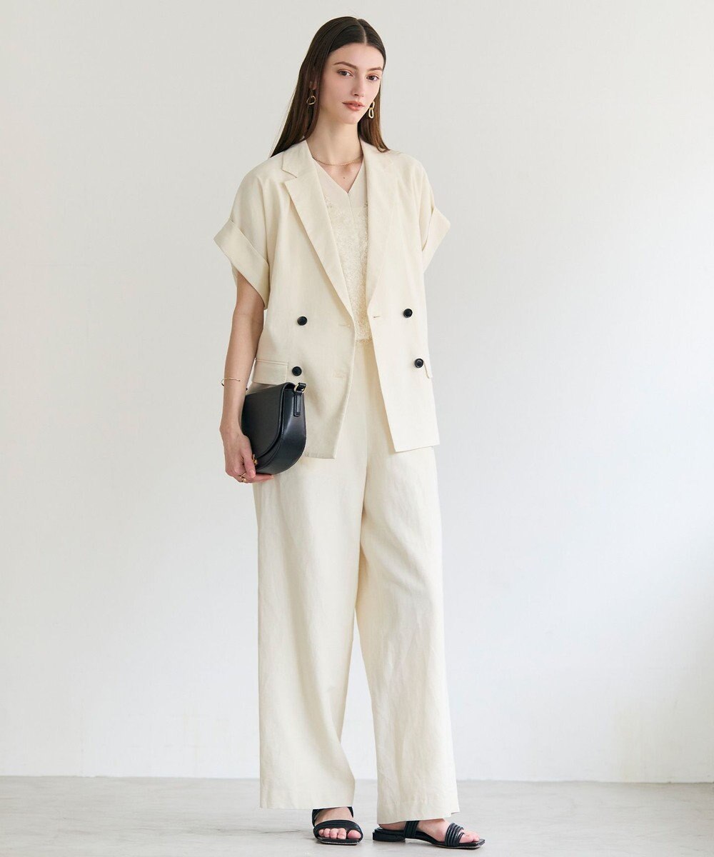 BEIGE， SPINEL / タックギャザー ワイドパンツ 