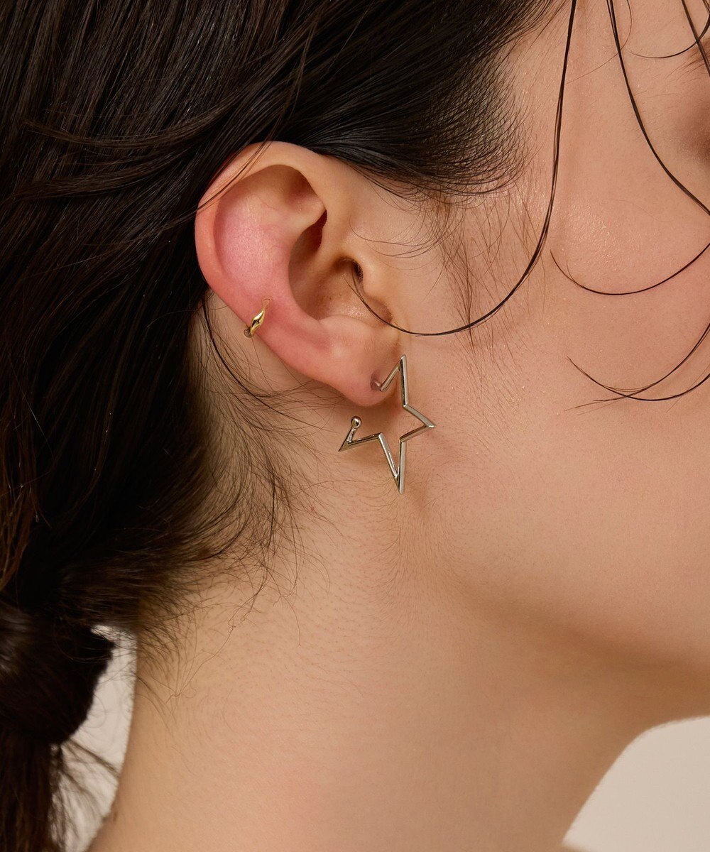 Phoebe 〈金属アレルギー対応〉スターフープピアス　シルバー/ニッケルフリー 