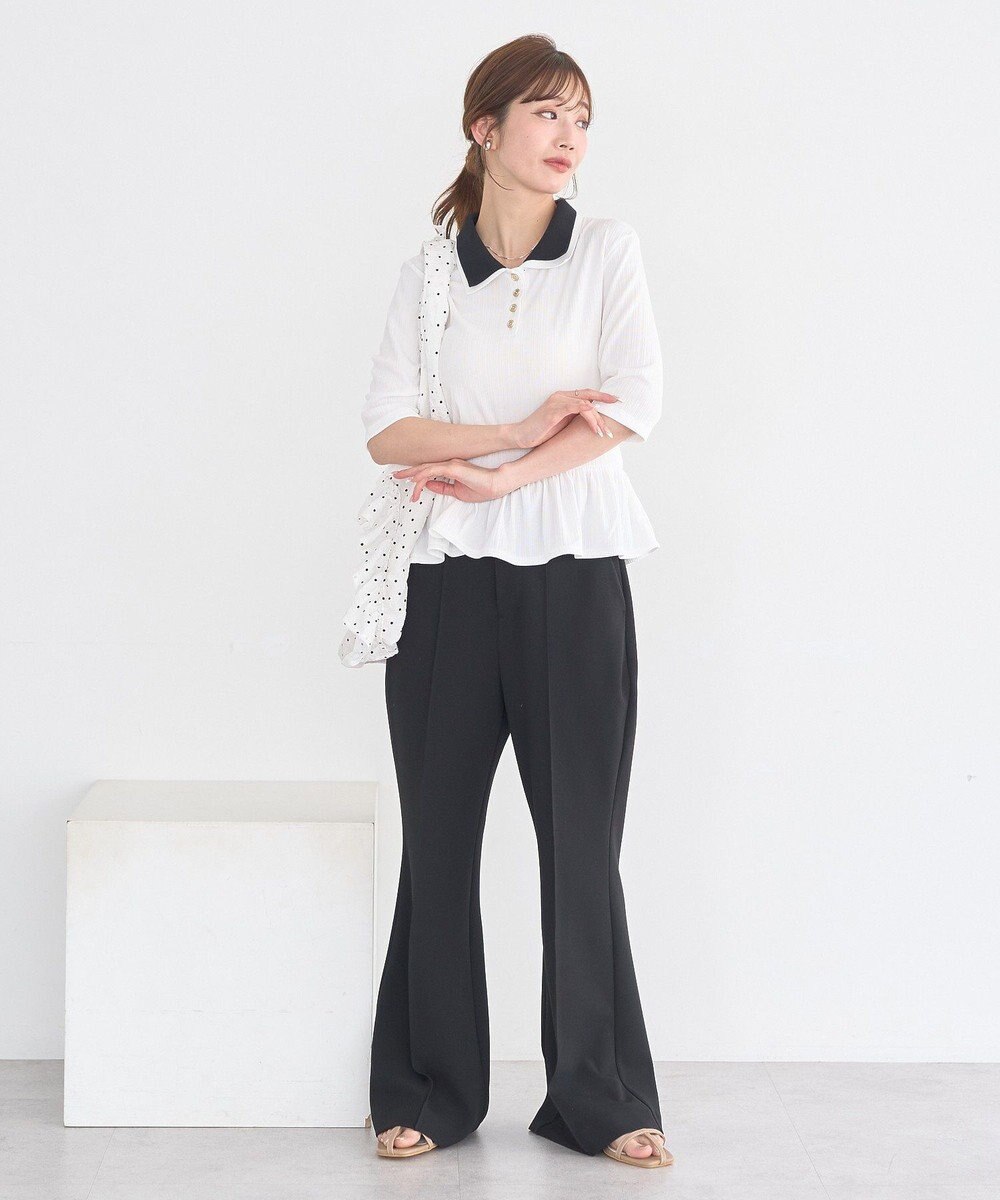 earth music&ecology ダブル衿ペプラムプルオーバー 