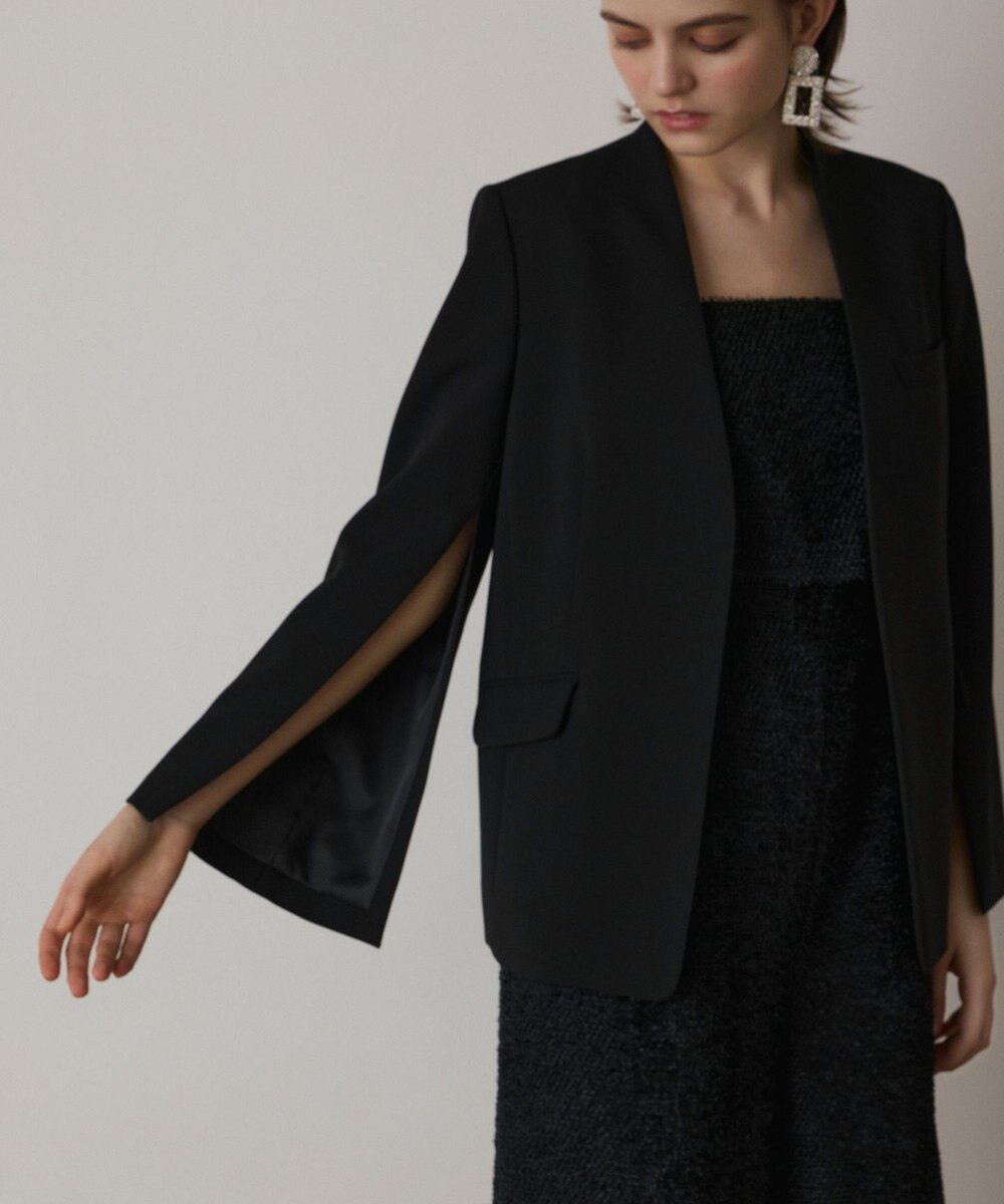 GRACE CONTINENTAL ダブルクロスノーカラージャケット 