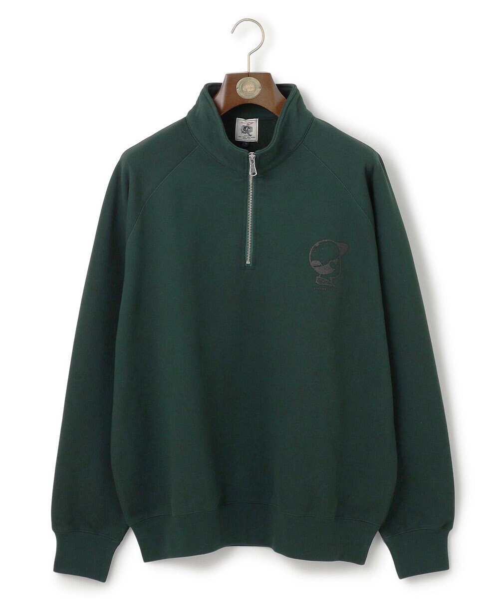 J.PRESS MEN 【AaronChang】【UNISEX】ワンポイントハーフジップ スウェットシャツ 