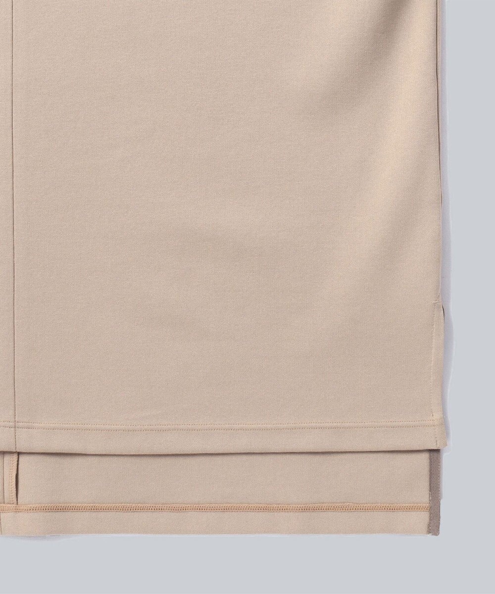 WHITE MAILS PAPER DOUBLE JERSEY KEY NECK T-シャツ 