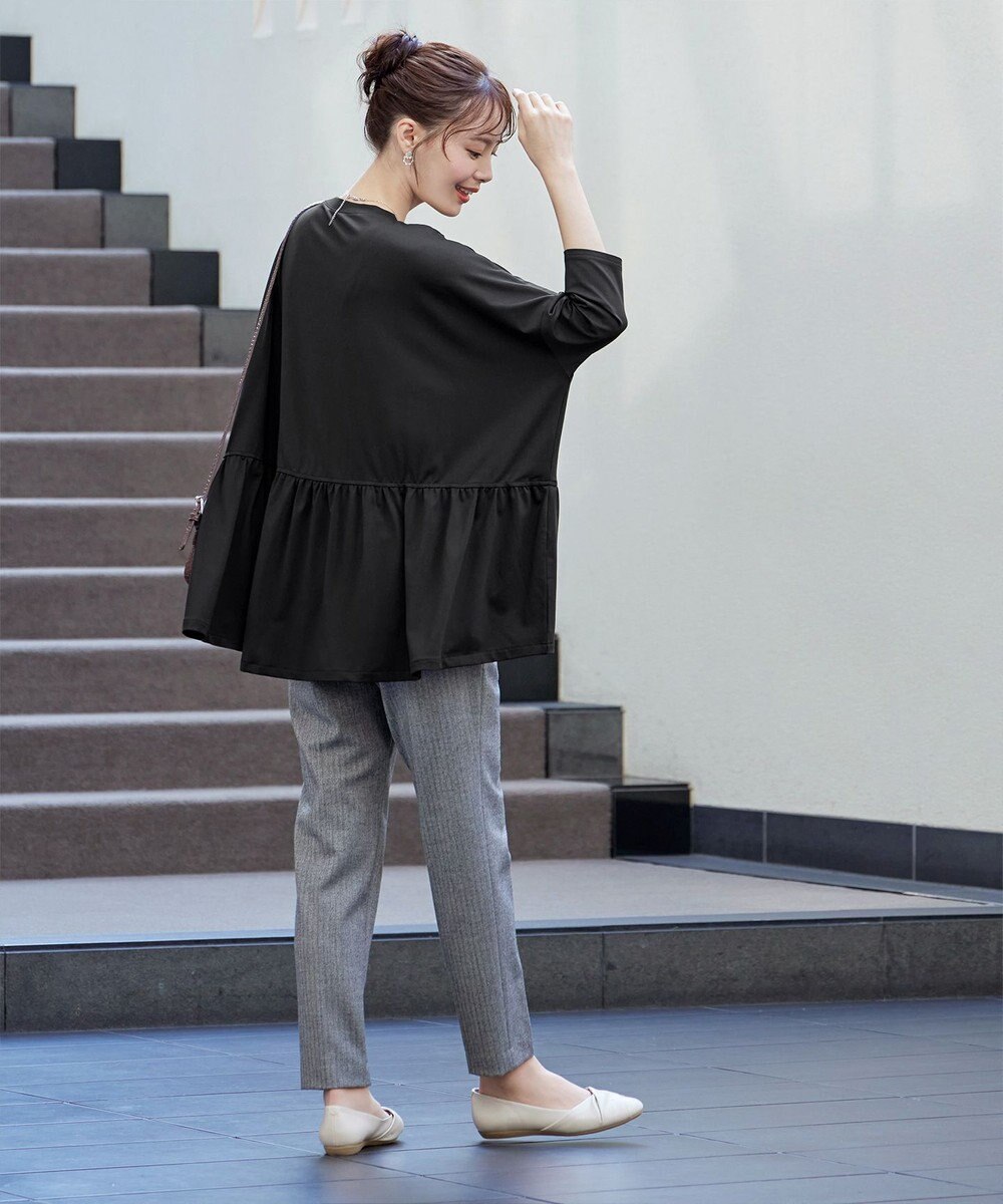 Tiaclasse 【安田美沙子さん着用・洗える】T/R両面起毛ストレッチパンツ 