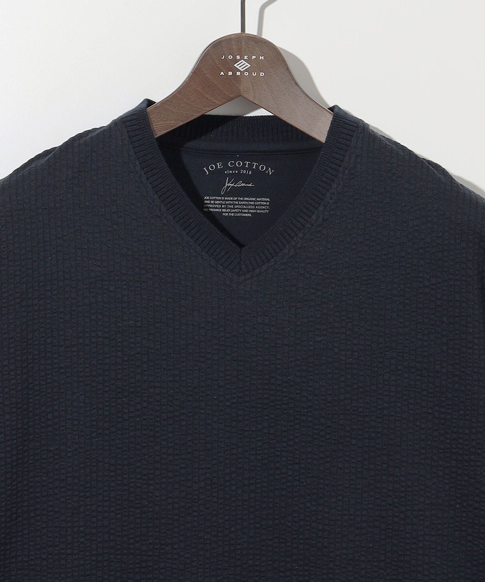 JOSEPH ABBOUD 【オーガニックコットン使用・日本製】JOEコットンサッカー Vネック Tシャツ 